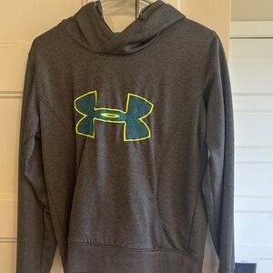 Under Armour Charcoal Hoodie with Neon Logo